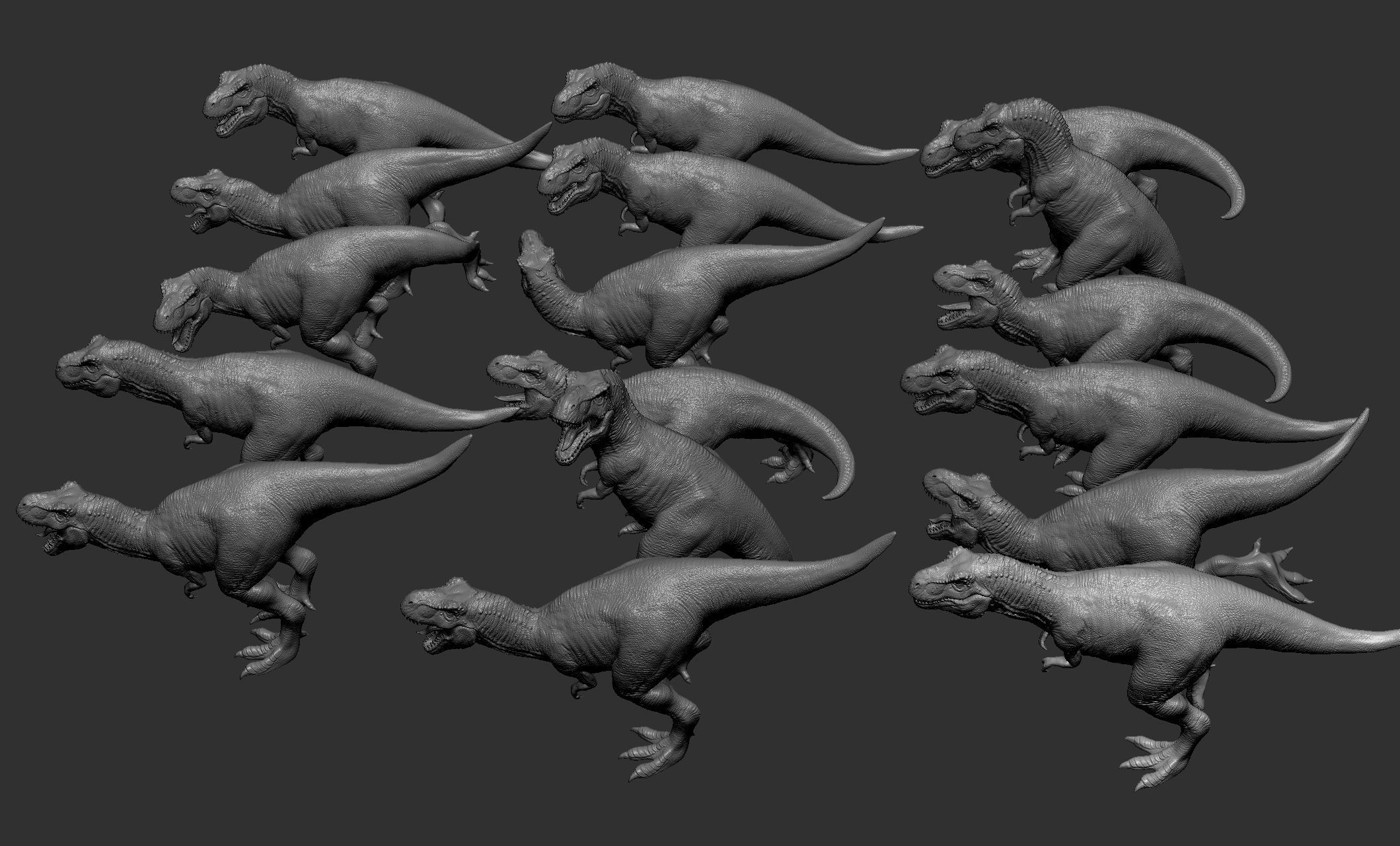 17 Tyrannosaurus t rex  poses 3D model_86