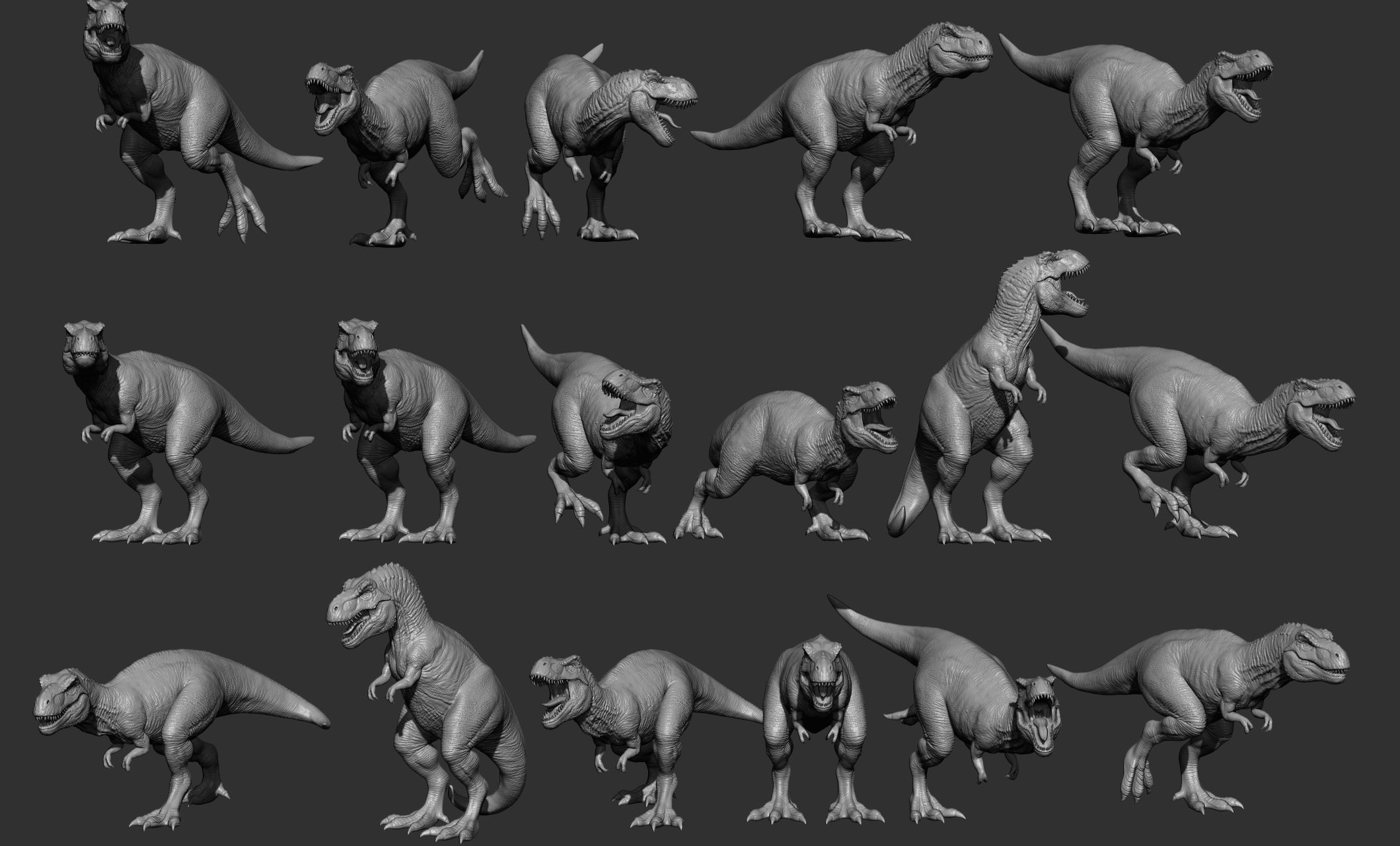 17 Tyrannosaurus t rex  poses 3D model_87