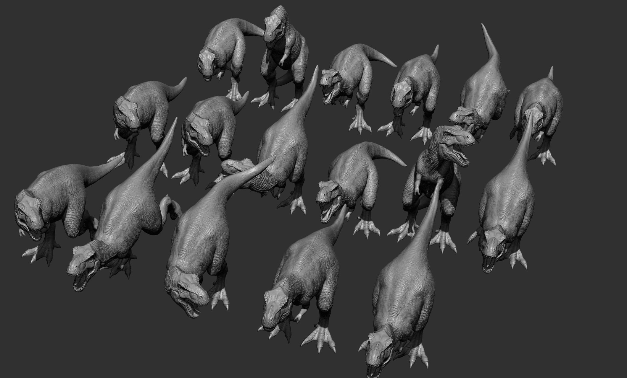 17 Tyrannosaurus t rex  poses 3D model_85