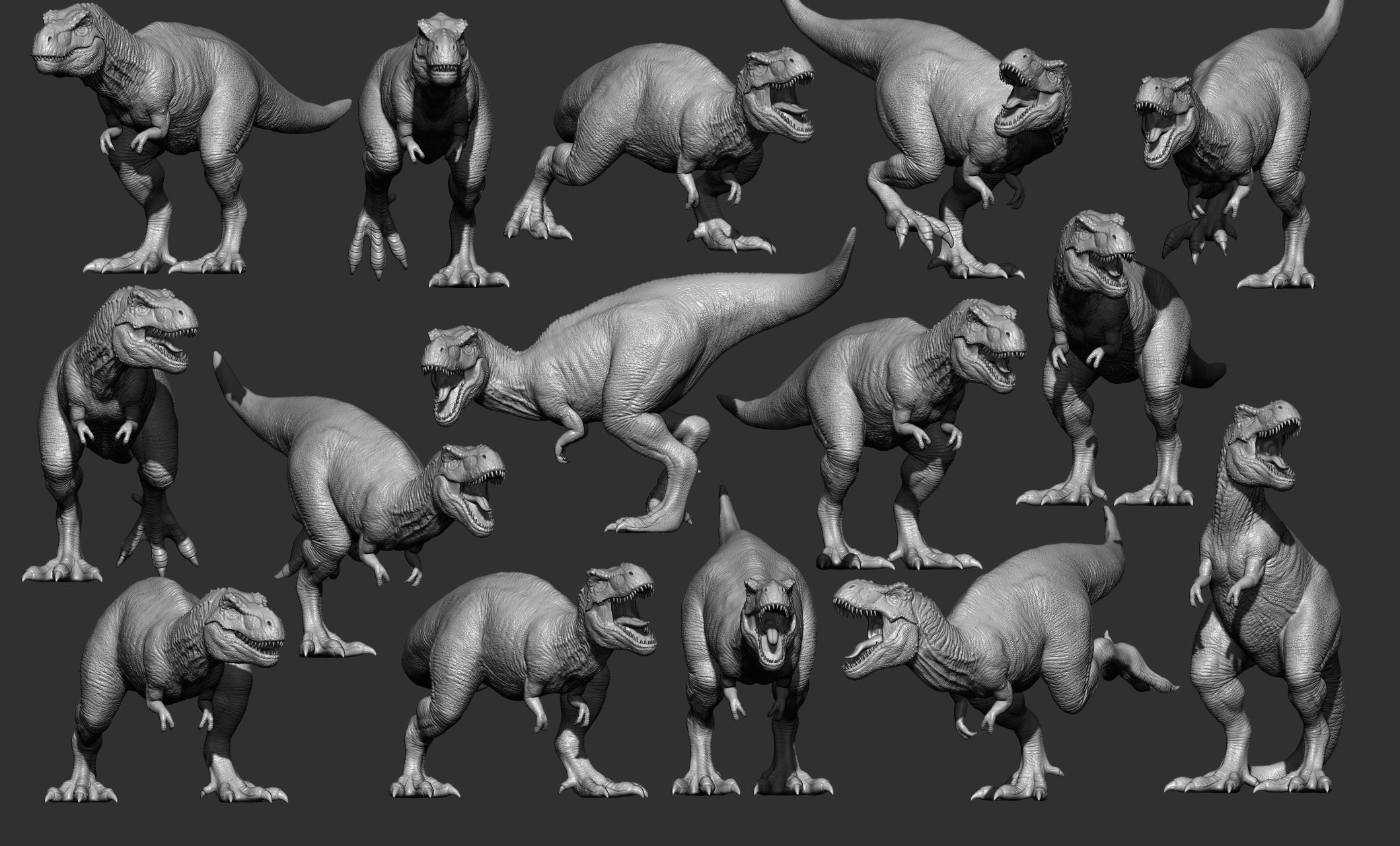 17 Tyrannosaurus t rex  poses 3D model_88