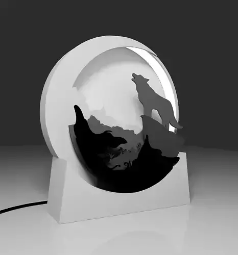 Howling wolf light box 