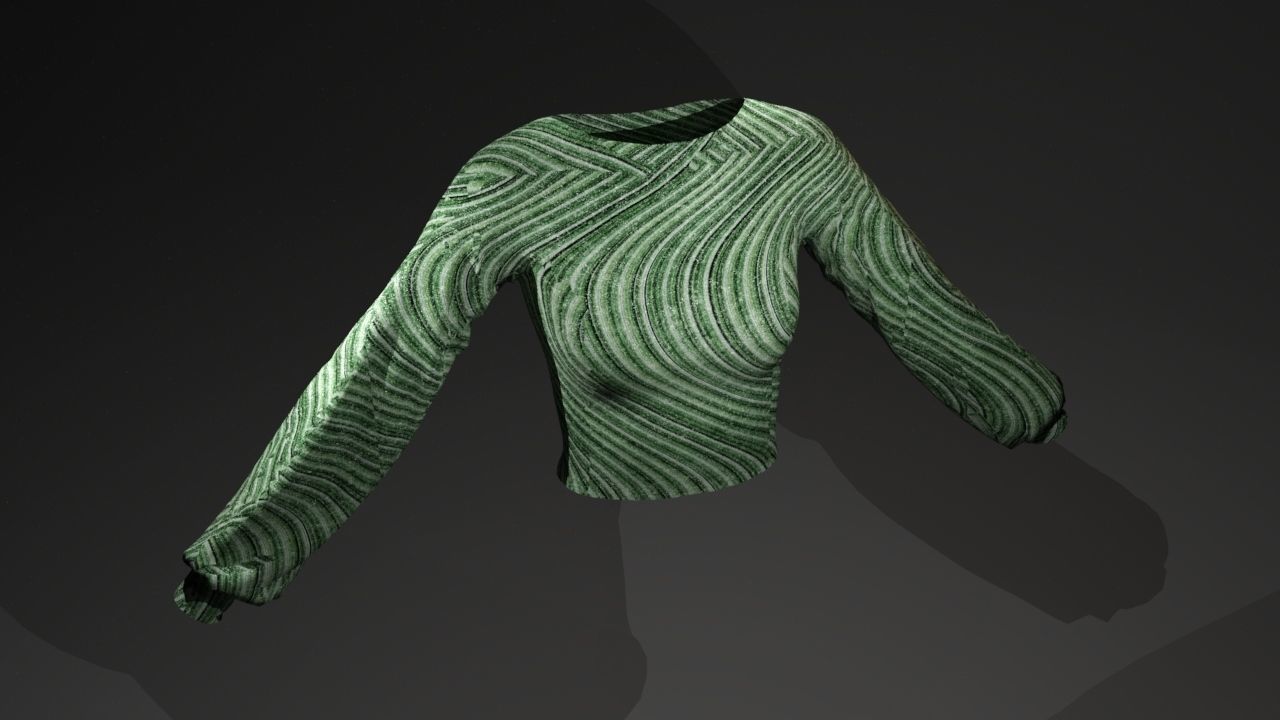 Female Sweater Low-poly 3D model_2