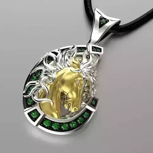 Jewelry Pendant Wild Horse 0179 Stl 3dm Gold Pendant 3D print model