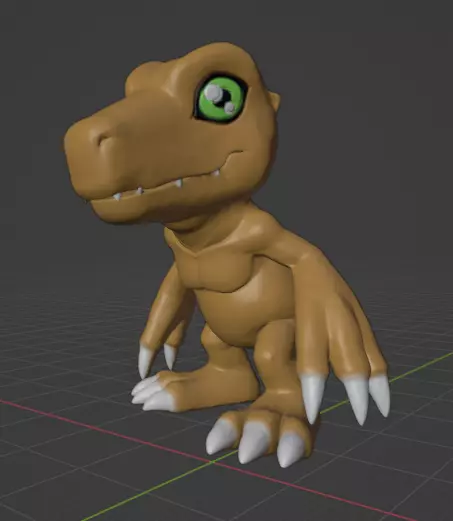 agumon  3D print model_0