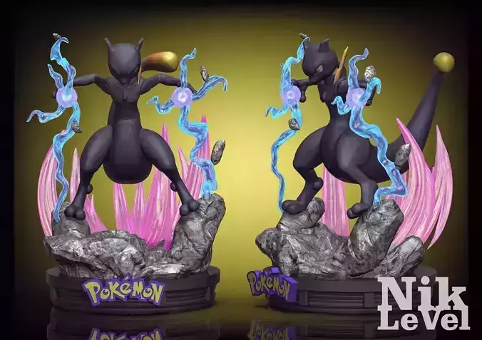 Shadow Mewtwo Pokemon 3D Printable 