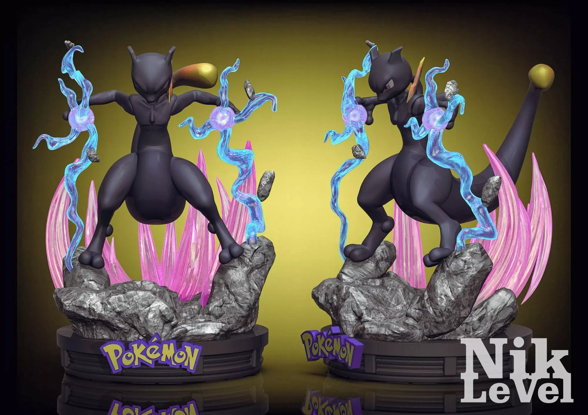 Shadow Mewtwo Pokemon 3D Printable 3D print model