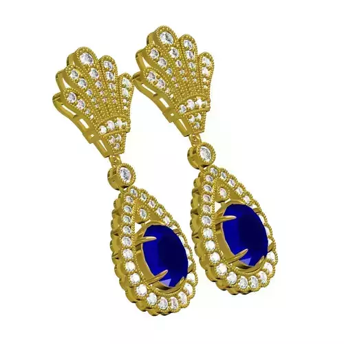 Oval Cut Diamond Dangle Drop Earring