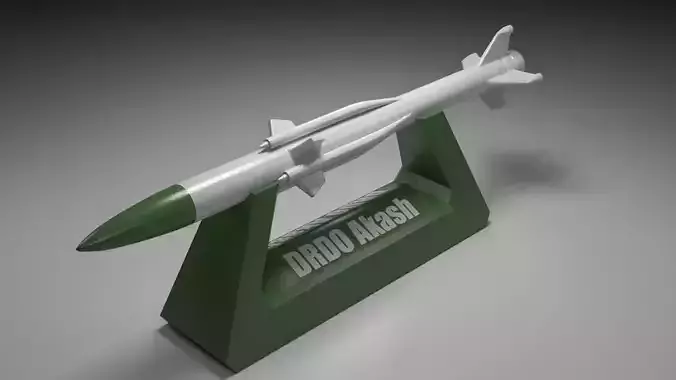 Rocket Missile DRDO Akash Low-poly 3D model
