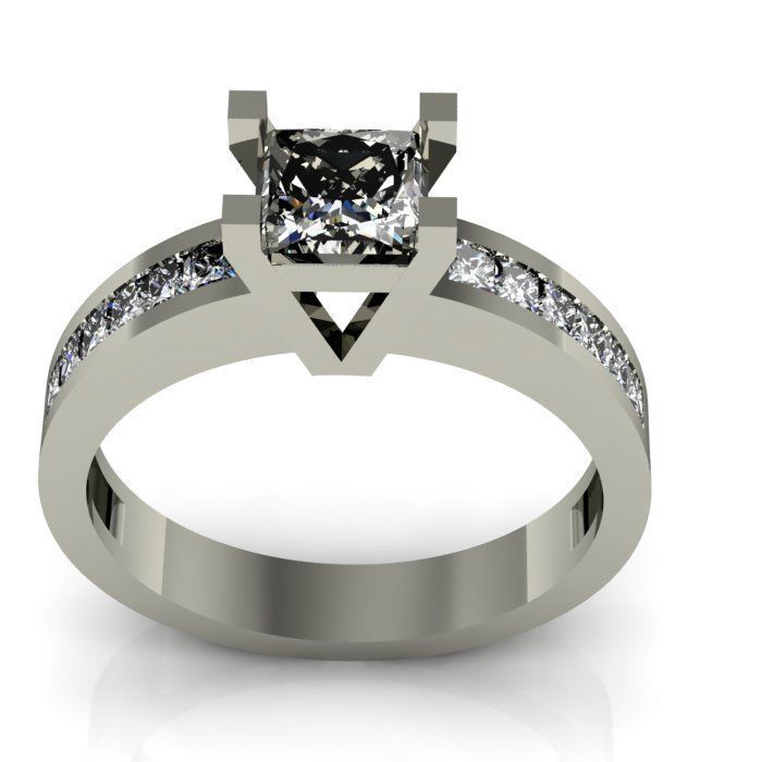 daimond ring 3D print model_4