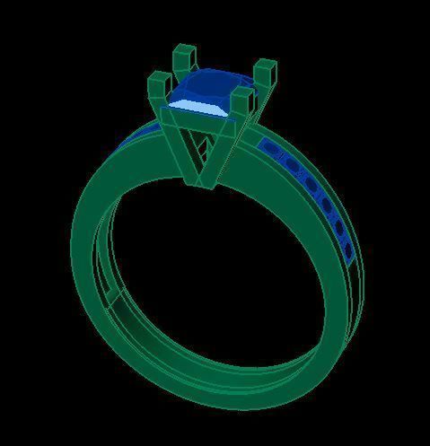 daimond ring 3D print model_8