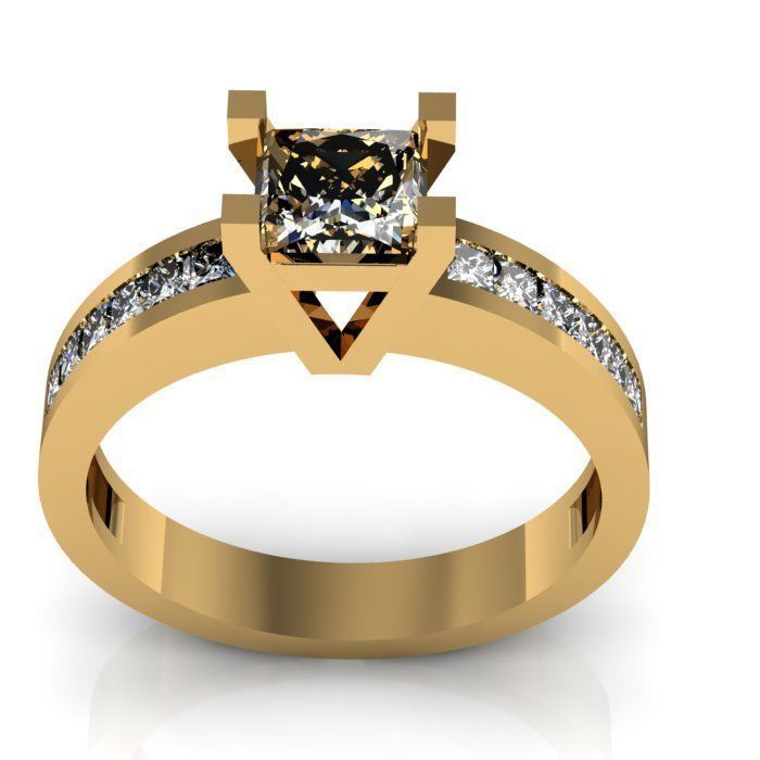 daimond ring 3D print model_3