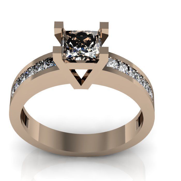 daimond ring 3D print model_5