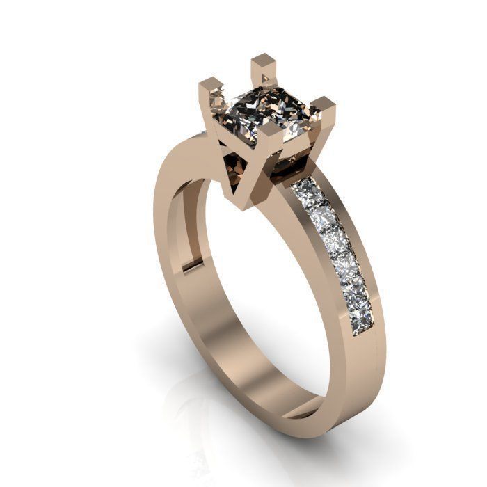 daimond ring 3D print model_2