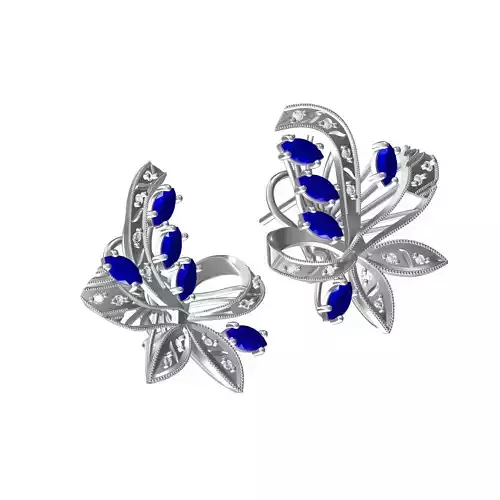 Antique Floral Leaf Earring