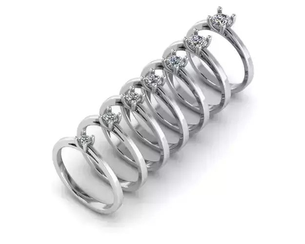 7 solitaire rings