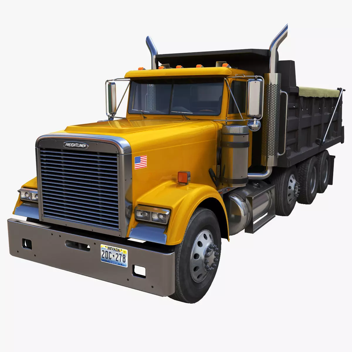 Freightliner Classic dump truck Low-poly 3D model