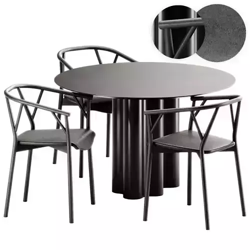 Valerie with Armrest and Saba Italia Teatro Magico Table