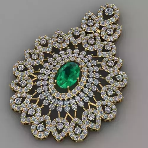 Emerald Diamond EarringJewellery for Women 3D print model