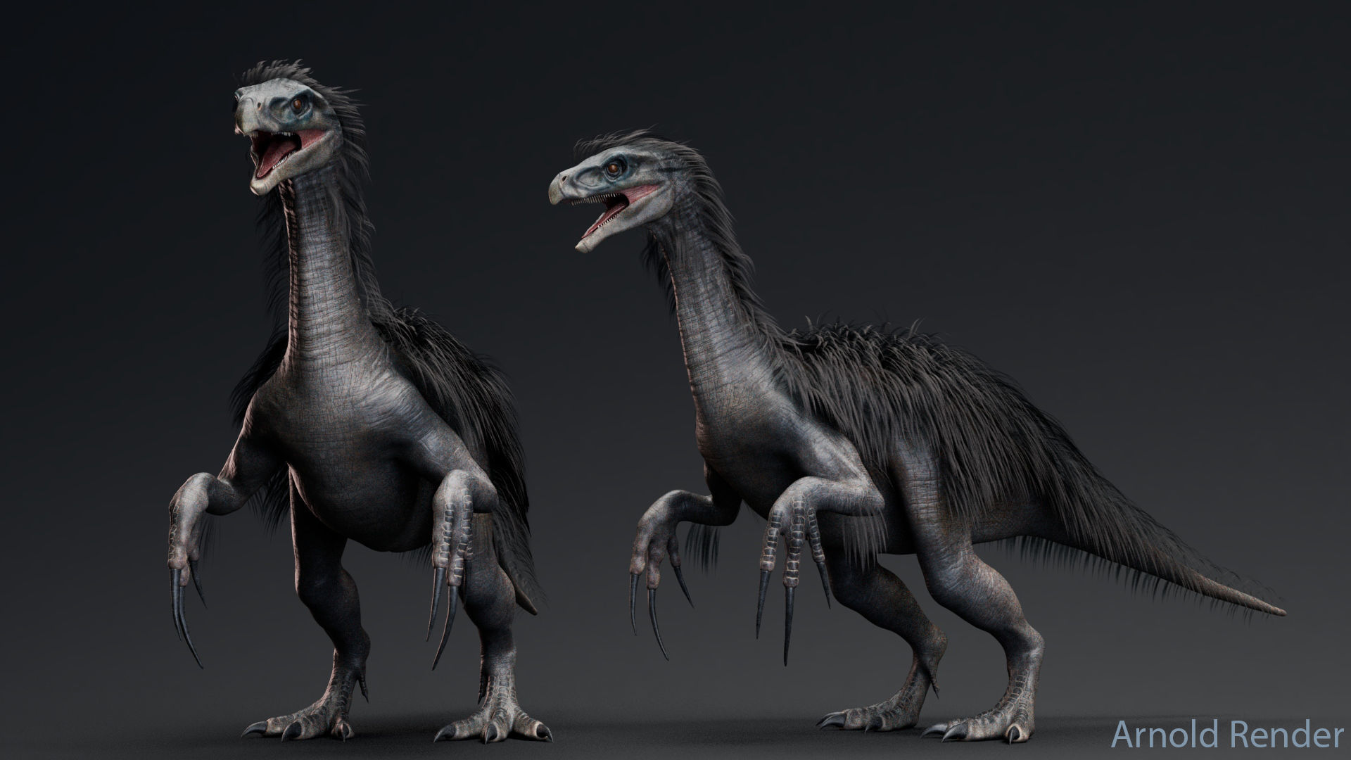 Dinosaur Therizinosaurus Real Dinosaur Series Low-poly 3D model_4