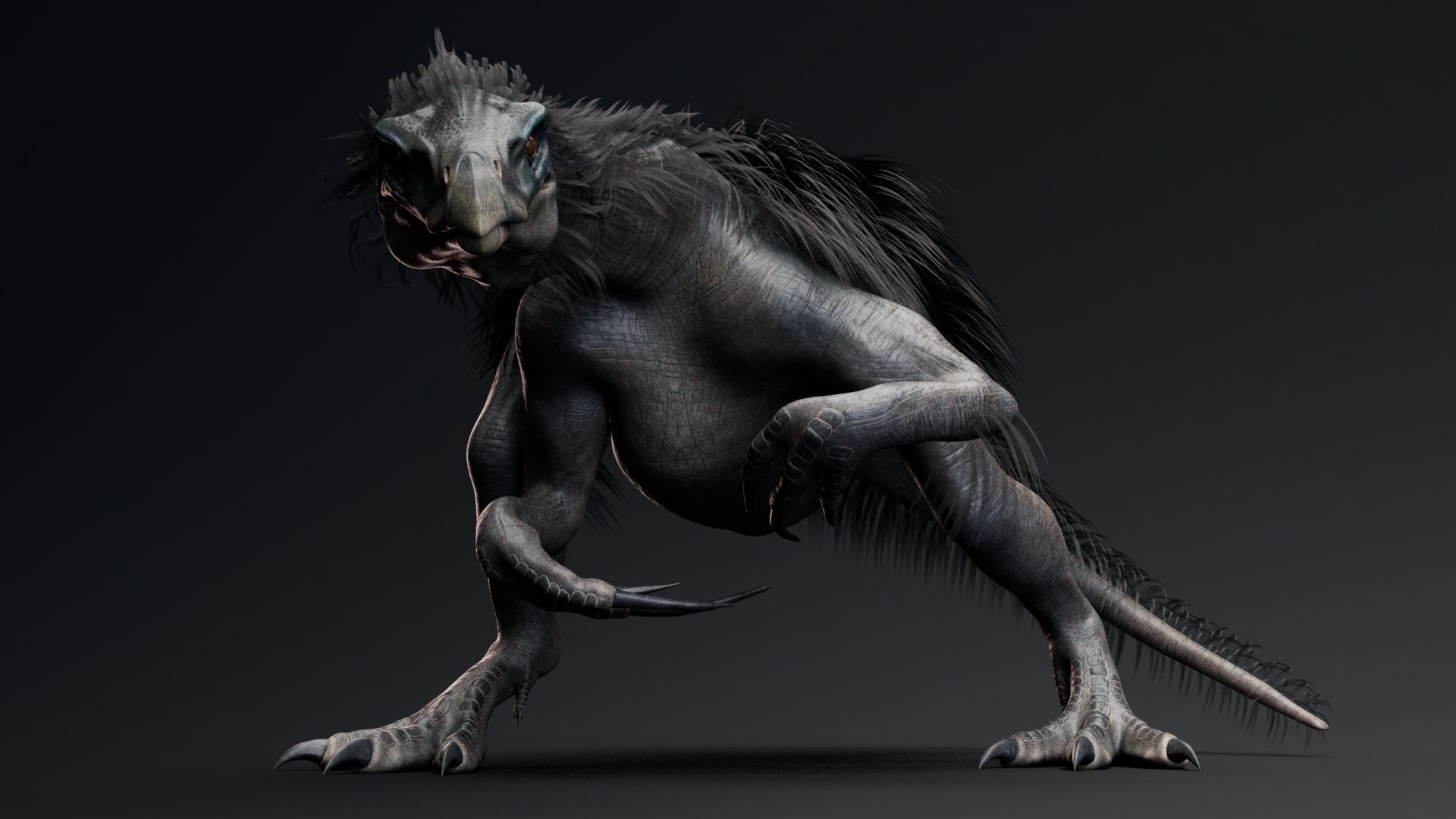 Dinosaur Therizinosaurus Real Dinosaur Series Low-poly 3D model_17