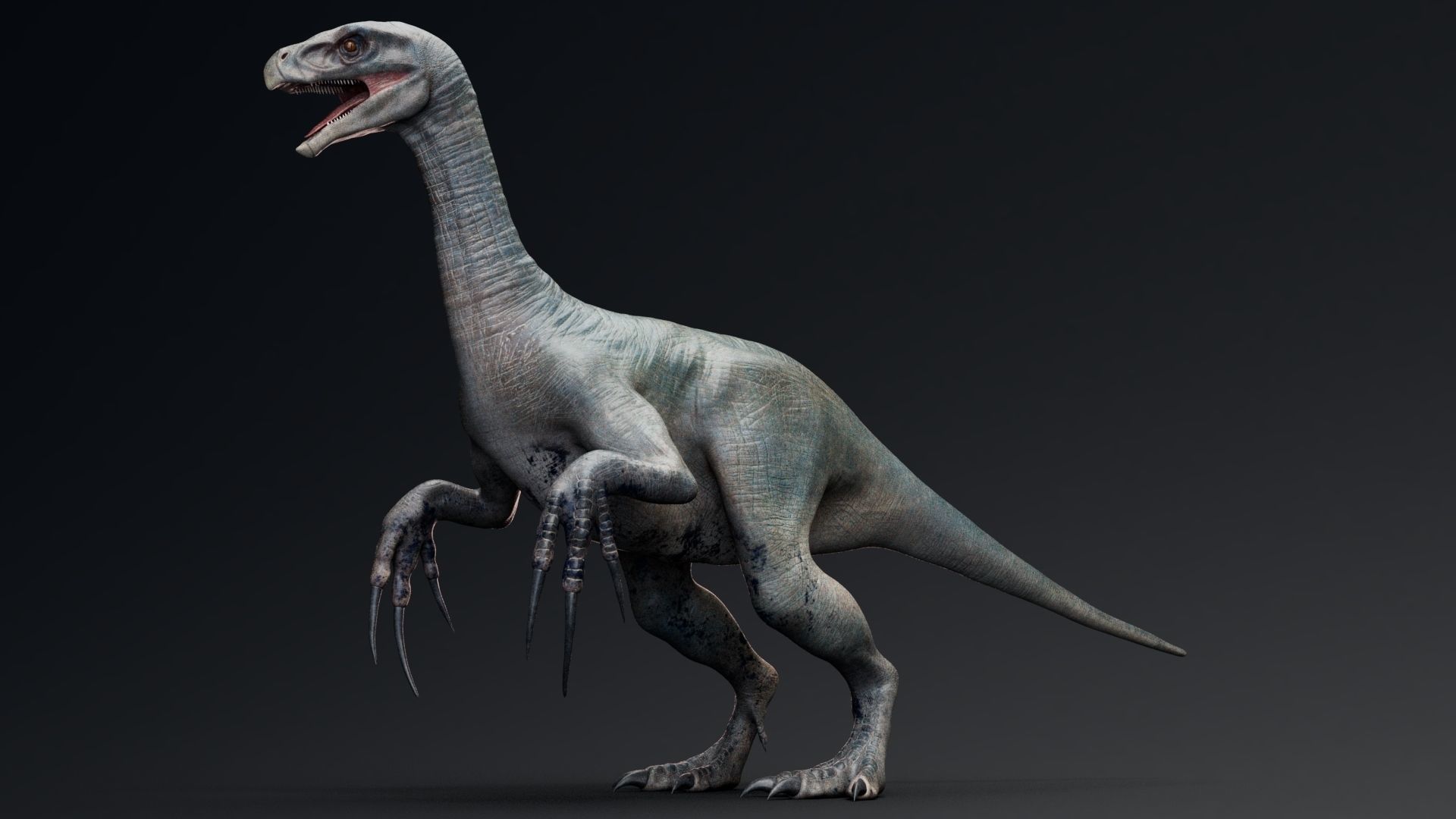 Dinosaur Therizinosaurus Real Dinosaur Series Low-poly 3D model_11