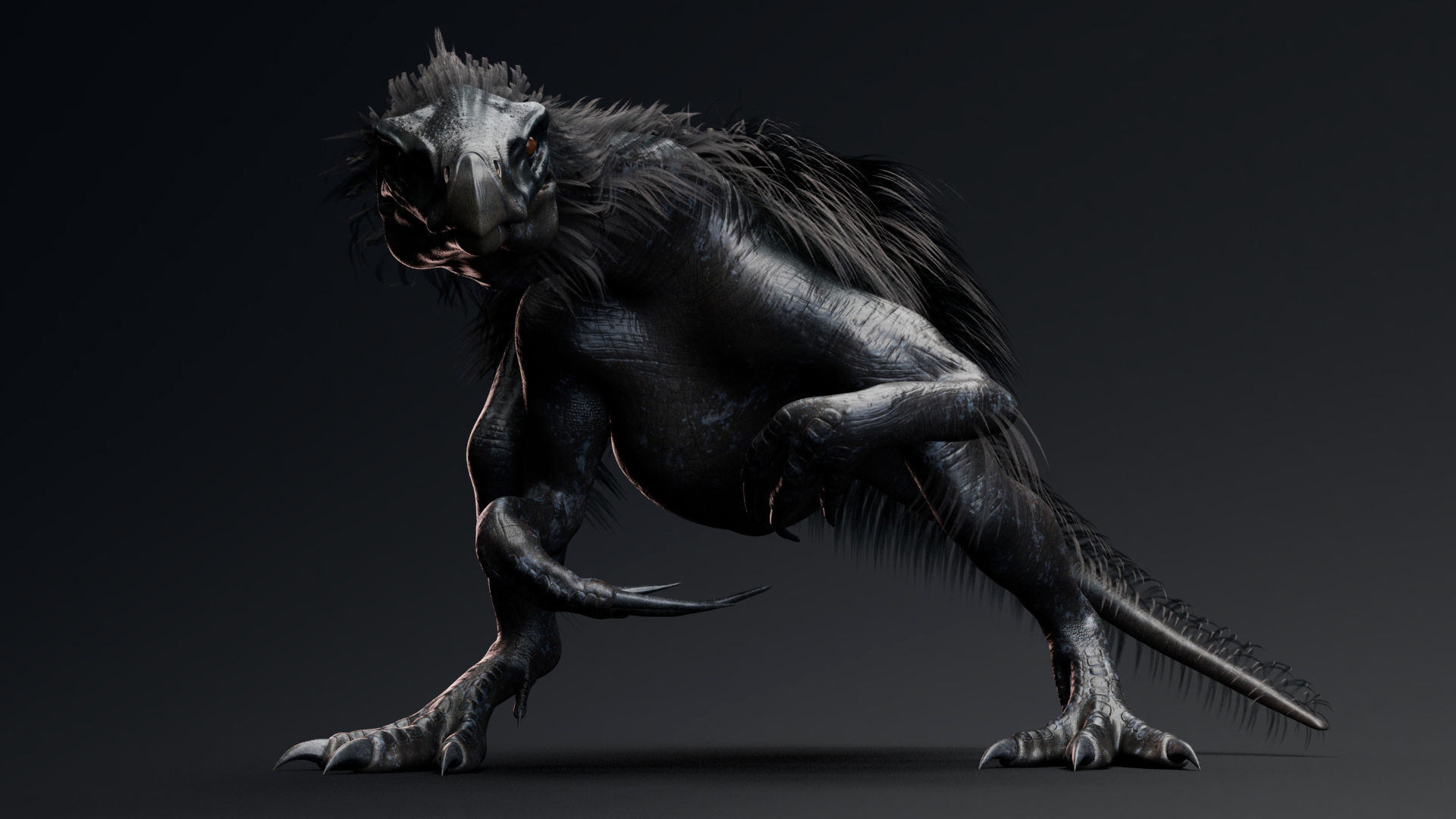 Dinosaur Therizinosaurus Real Dinosaur Series Low-poly 3D model_7