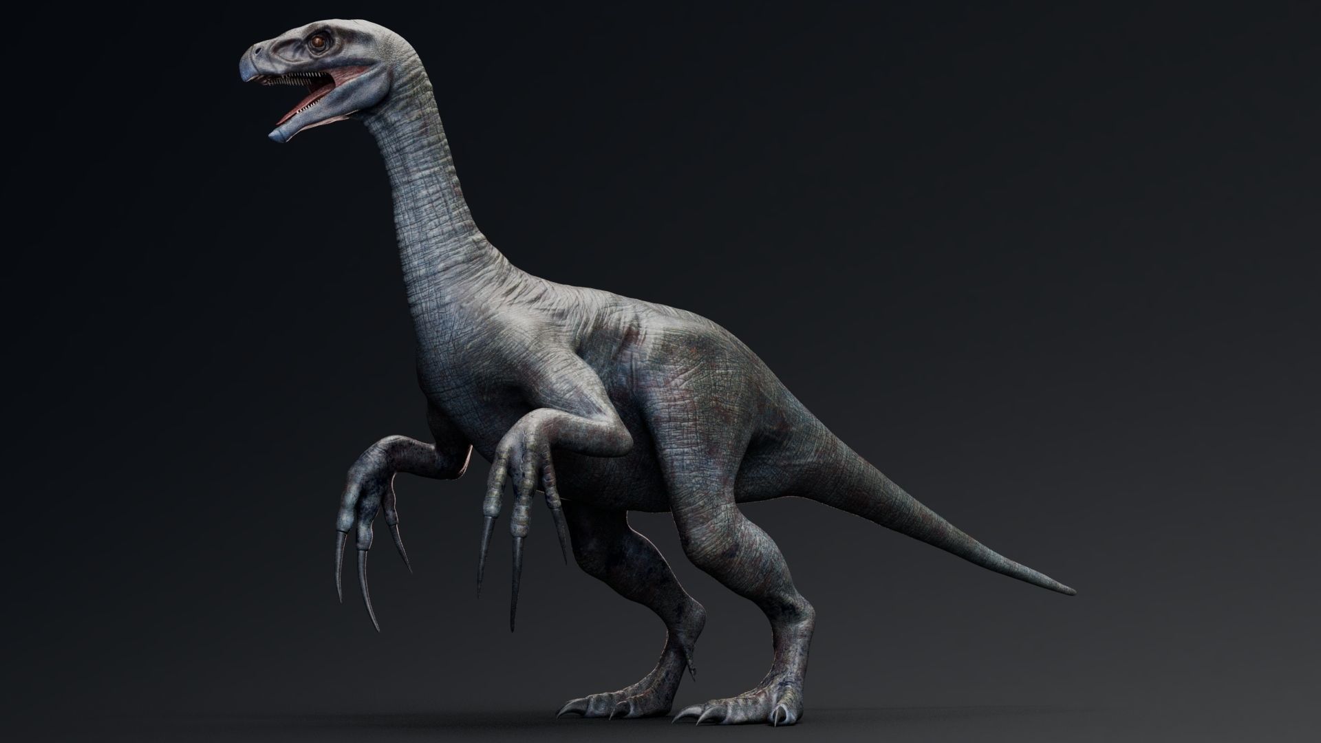 Dinosaur Therizinosaurus Real Dinosaur Series Low-poly 3D model_10