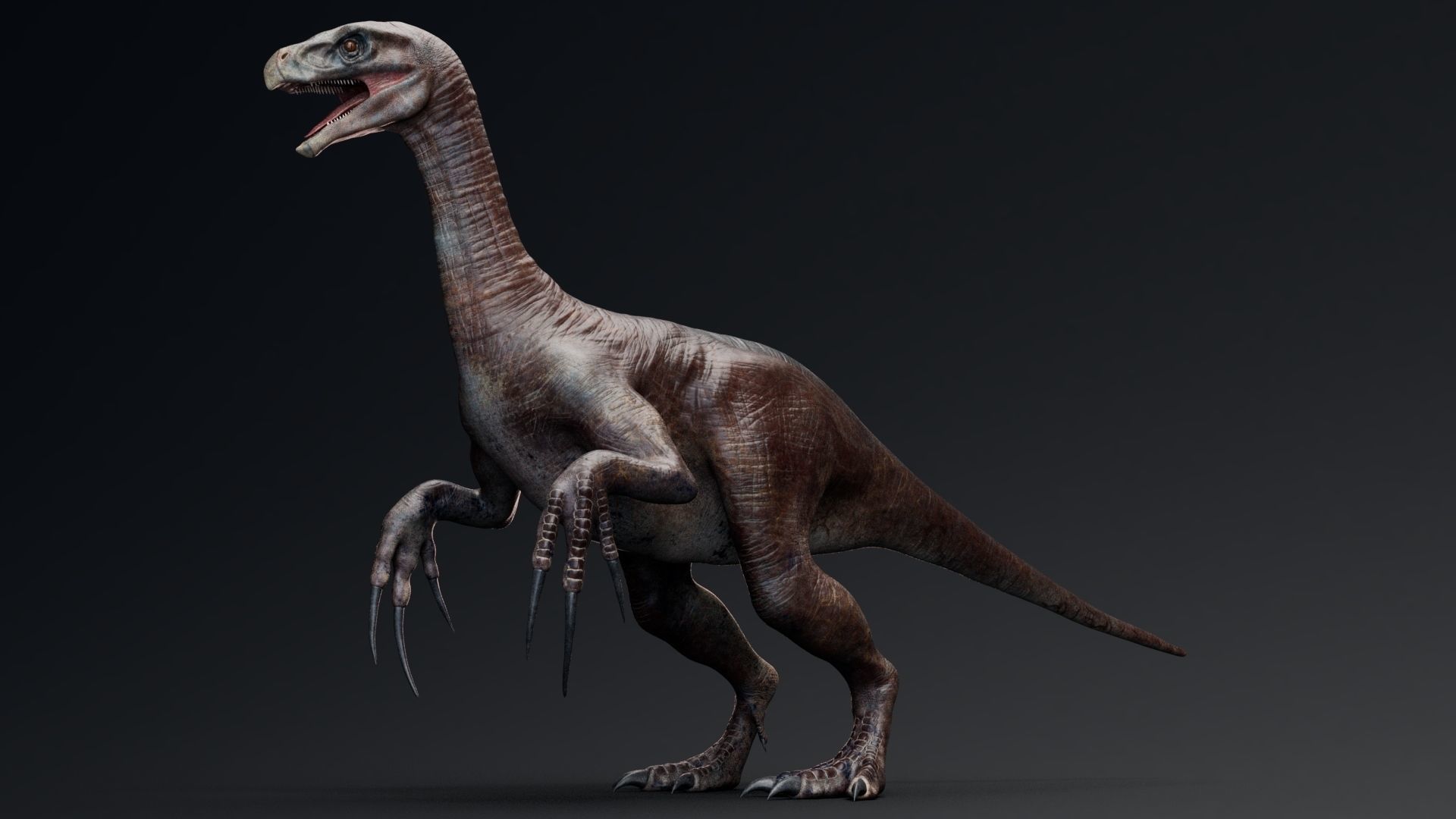 Dinosaur Therizinosaurus Real Dinosaur Series Low-poly 3D model_12