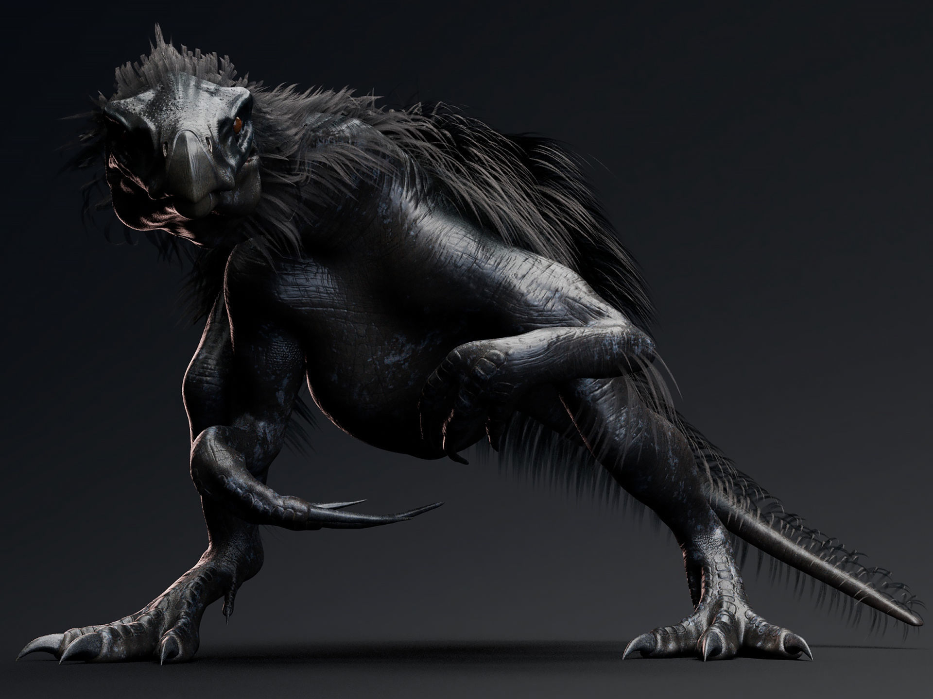 Dinosaur Therizinosaurus Real Dinosaur Series Low-poly 3D model_8