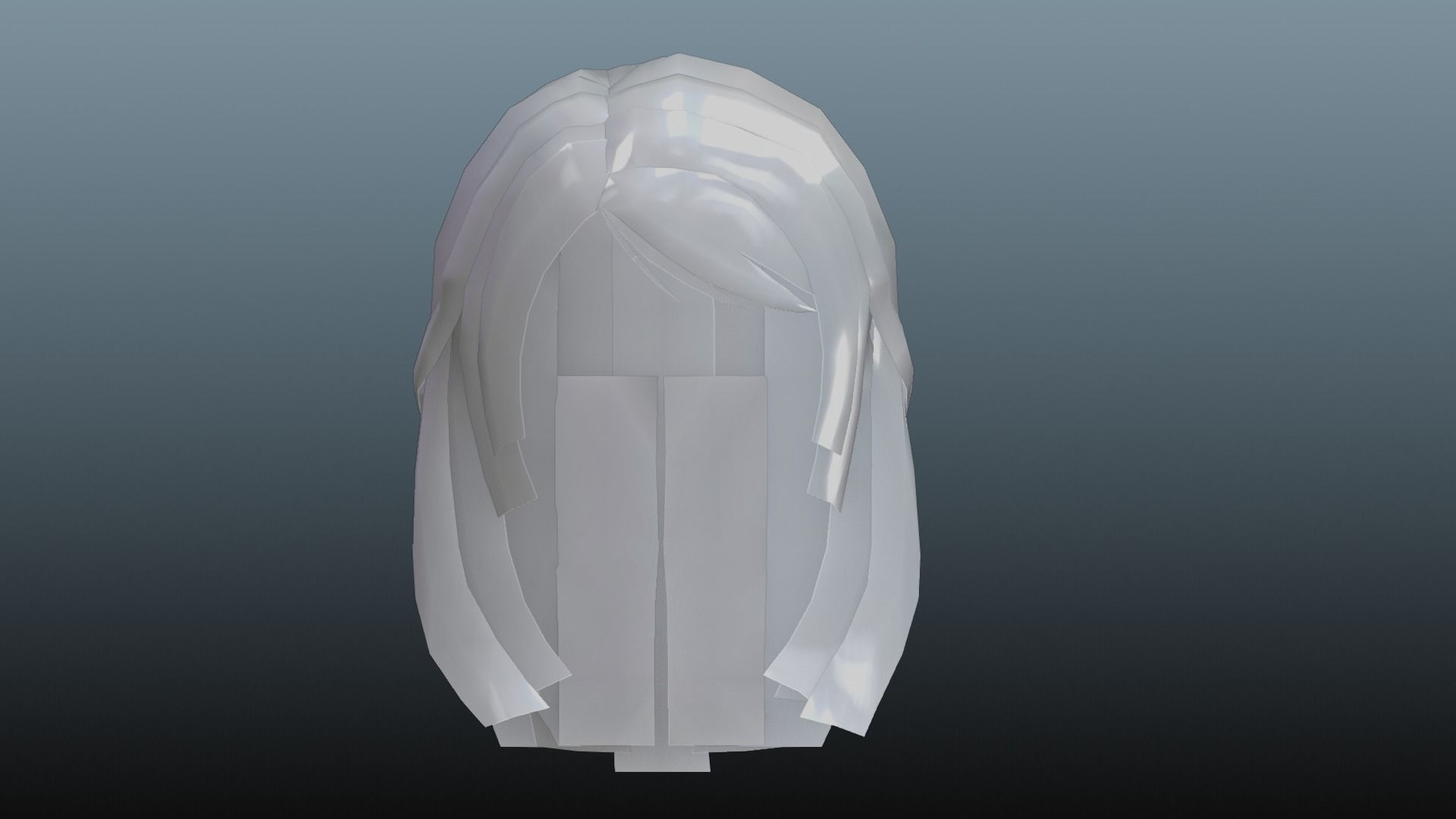 Female hair low poly 3 color model Low-poly 3D model_23