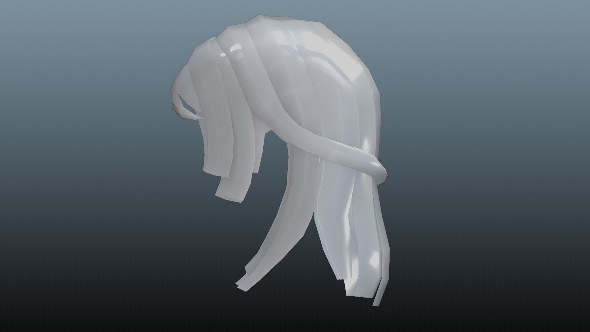 Female hair low poly 3 color model Low-poly 3D model_10