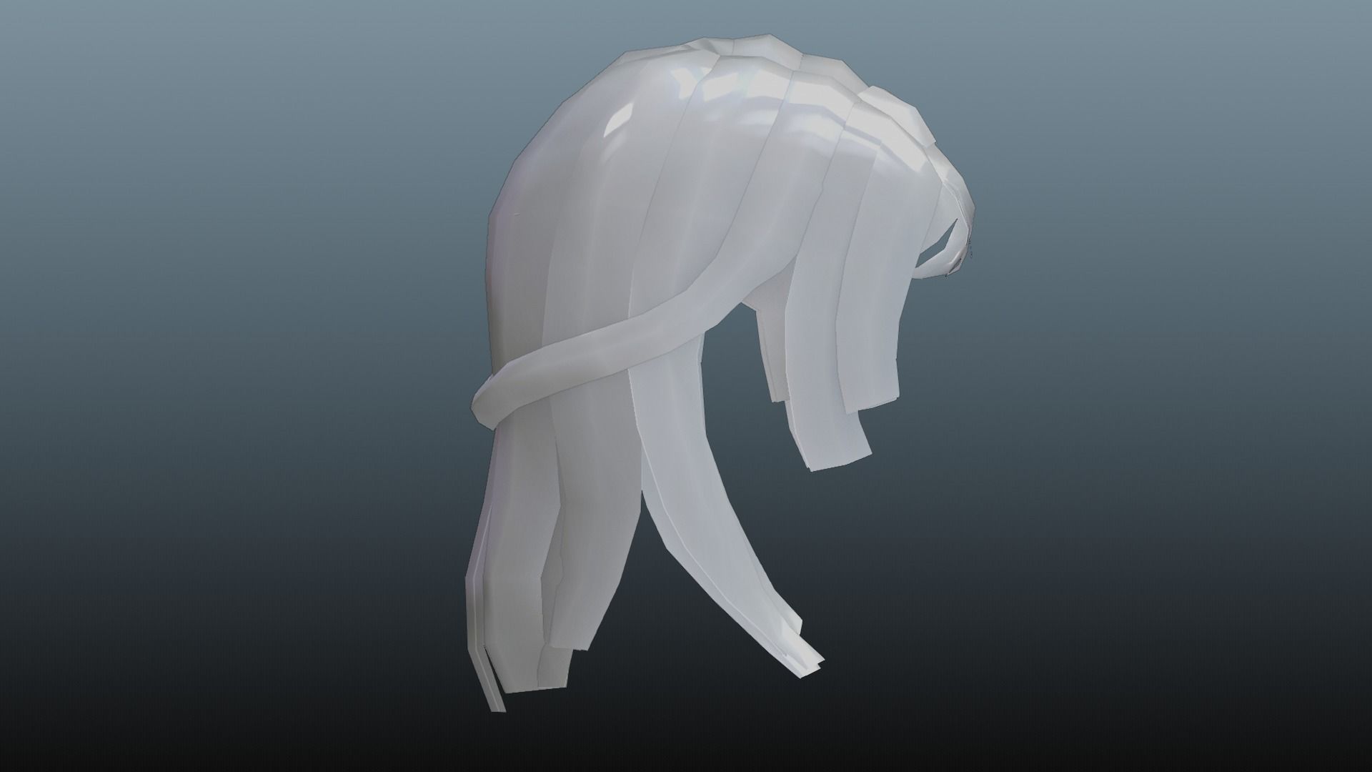 Female hair low poly 3 color model Low-poly 3D model_11