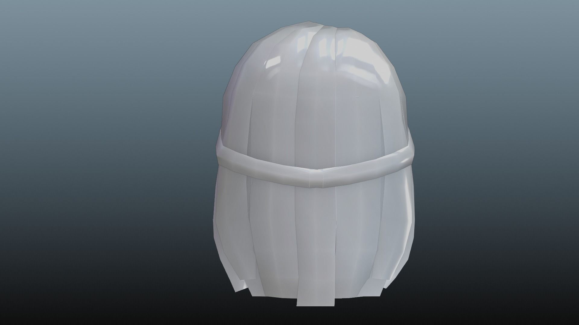 Female hair low poly 3 color model Low-poly 3D model_9