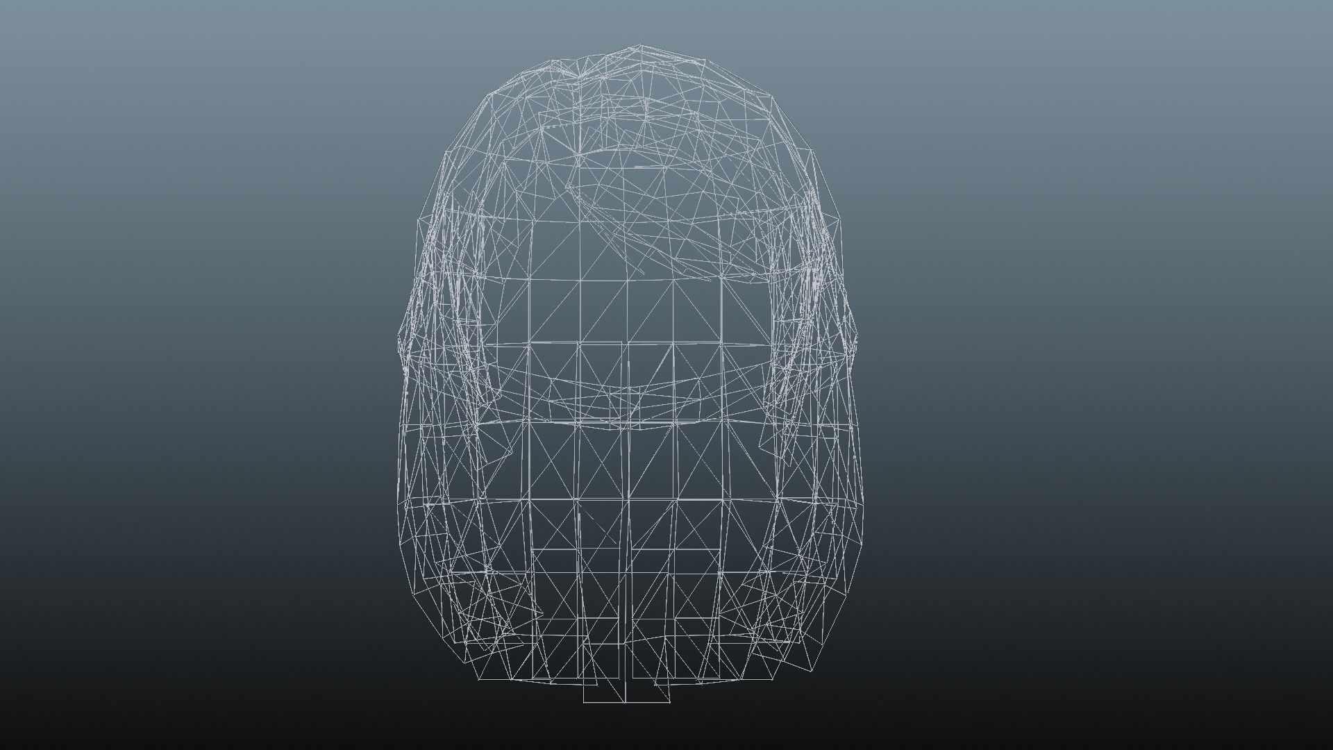 Female hair low poly 3 color model Low-poly 3D model_27