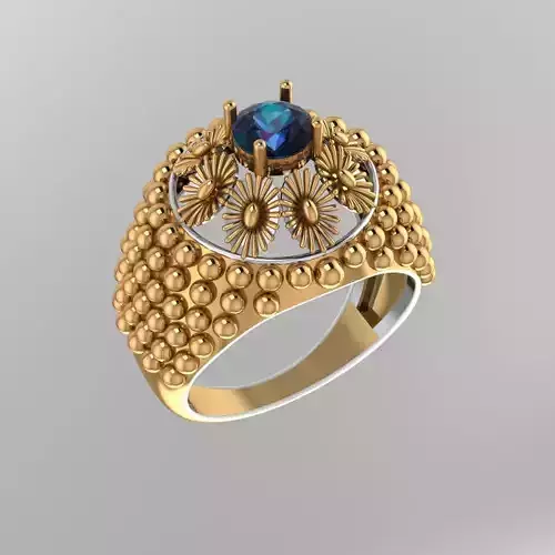 Blue Diamond Ring Jewellery for Women 3D print model 3D print model