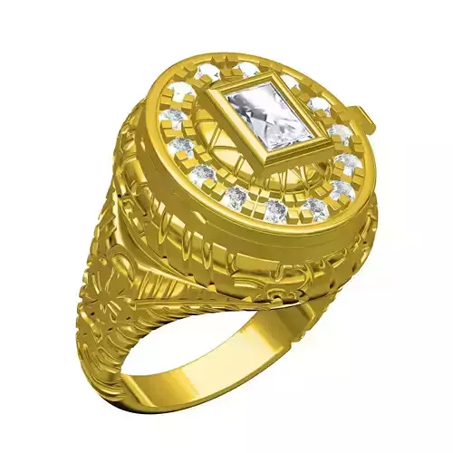 Antique Art Deco Emerald Cut Engagement Cocktail Ring