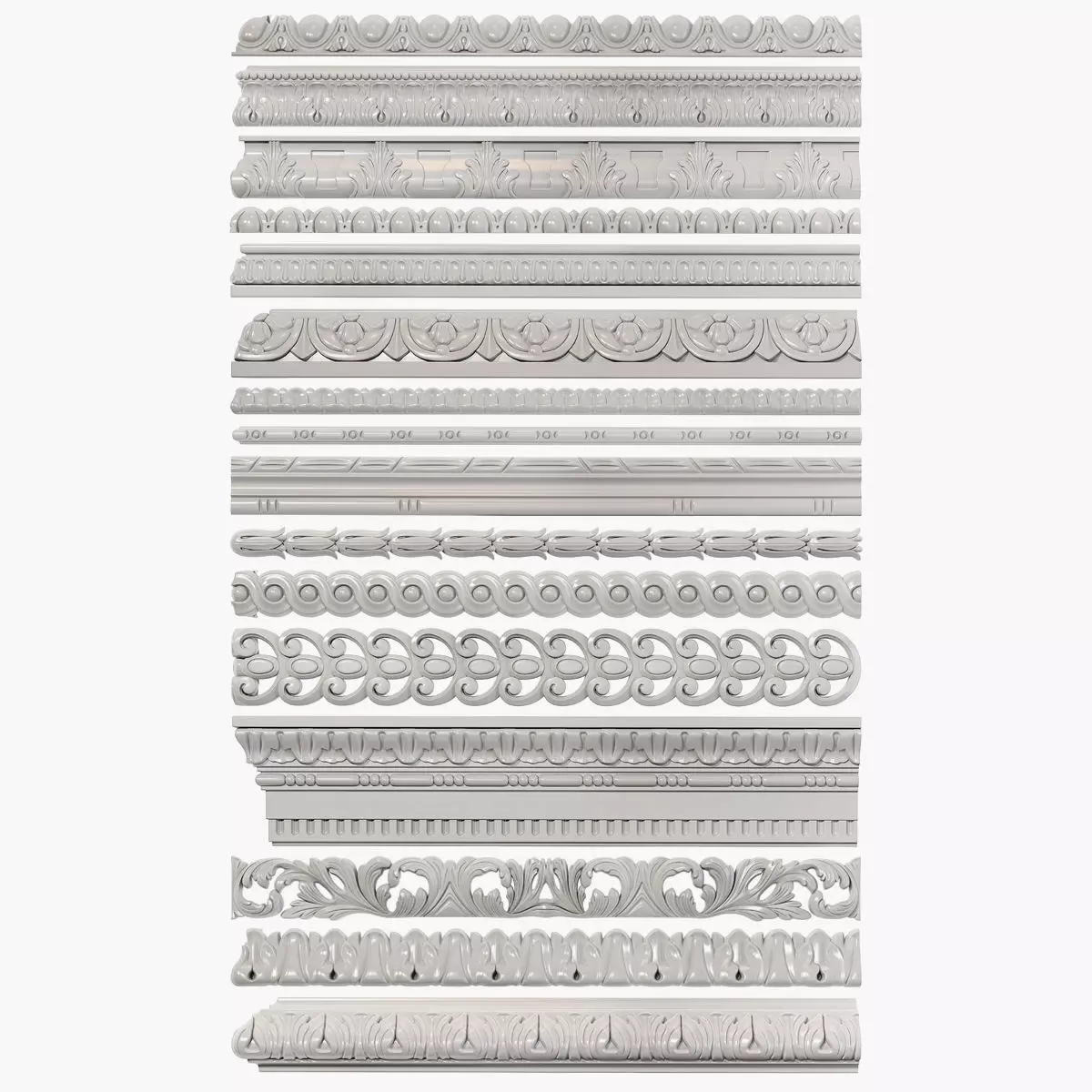 Collection of 16 classic moldings Part 2 3D model_0