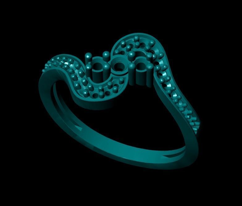 Wedding Engagement Women Ring 3D print model  3D print model_2