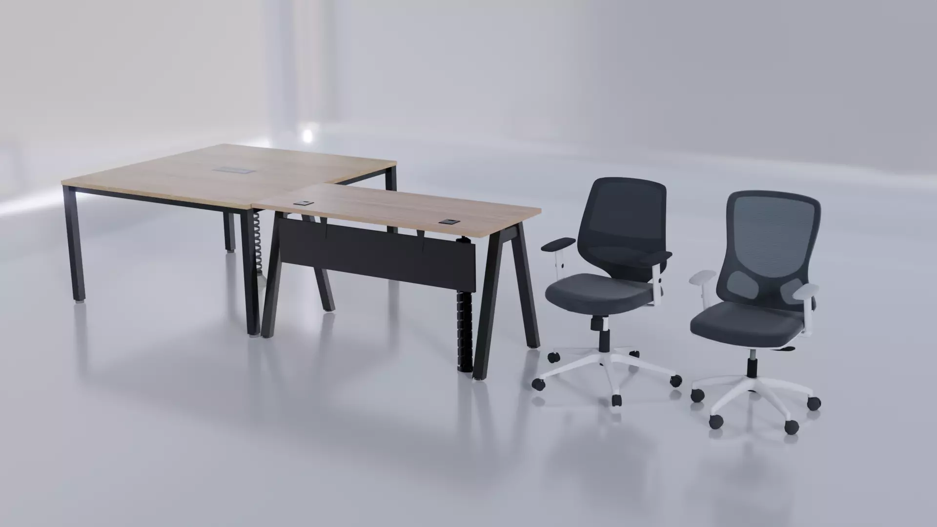 Office table and chairs 3D model