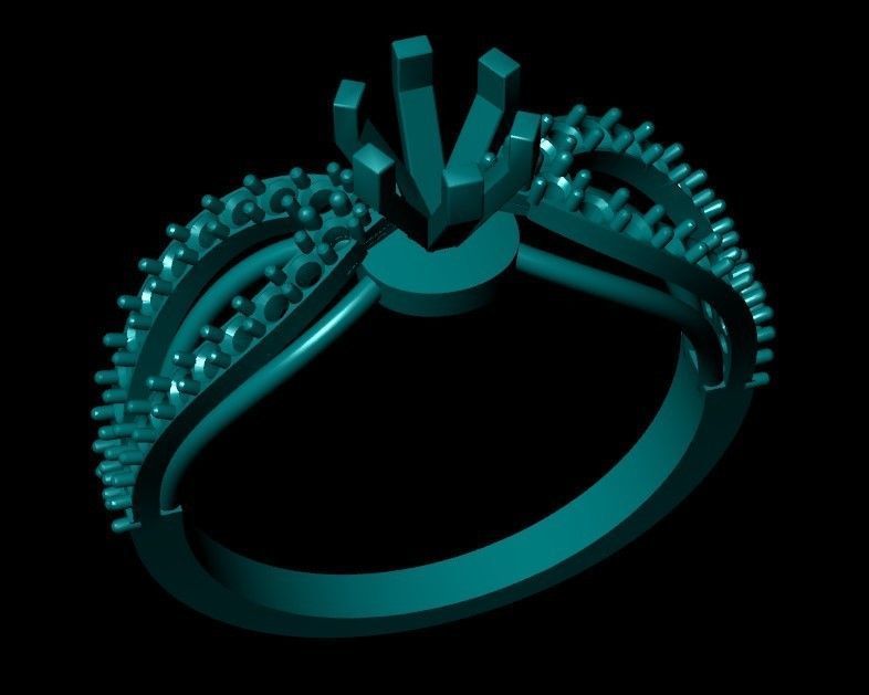 Wedding Engagement Women Ring 3D print model 3D print model_2