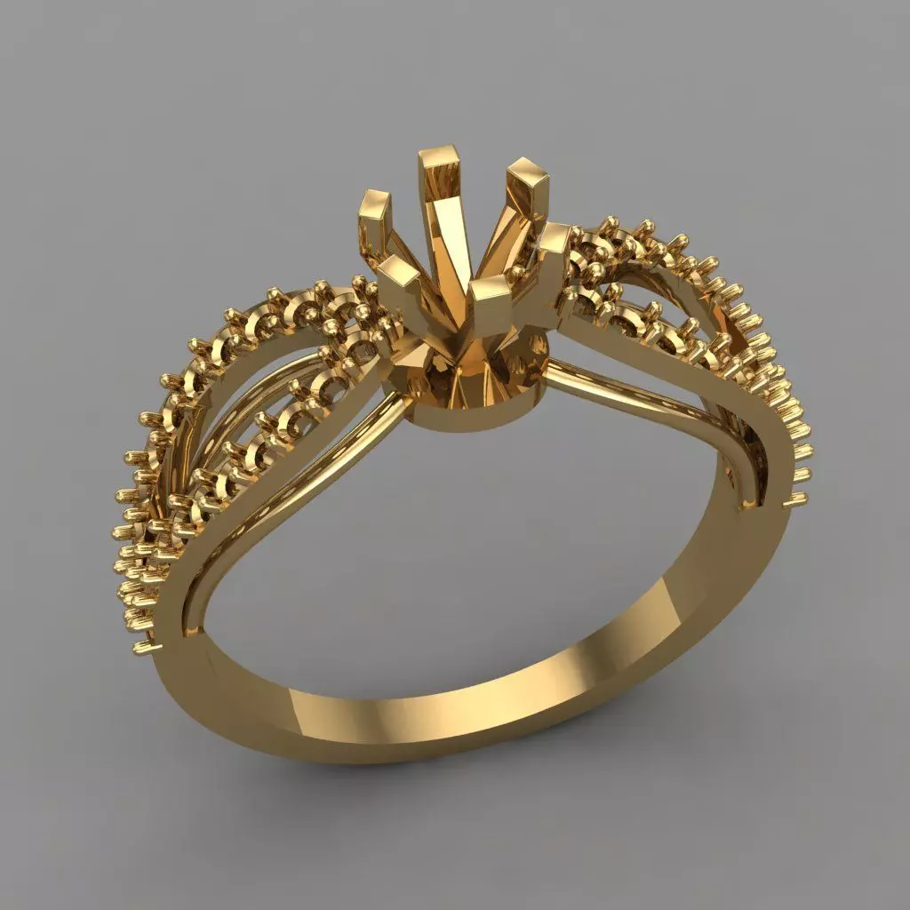 Wedding Engagement Women Ring 3D print model 3D print model_0