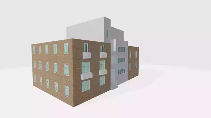 Triple house 3D model