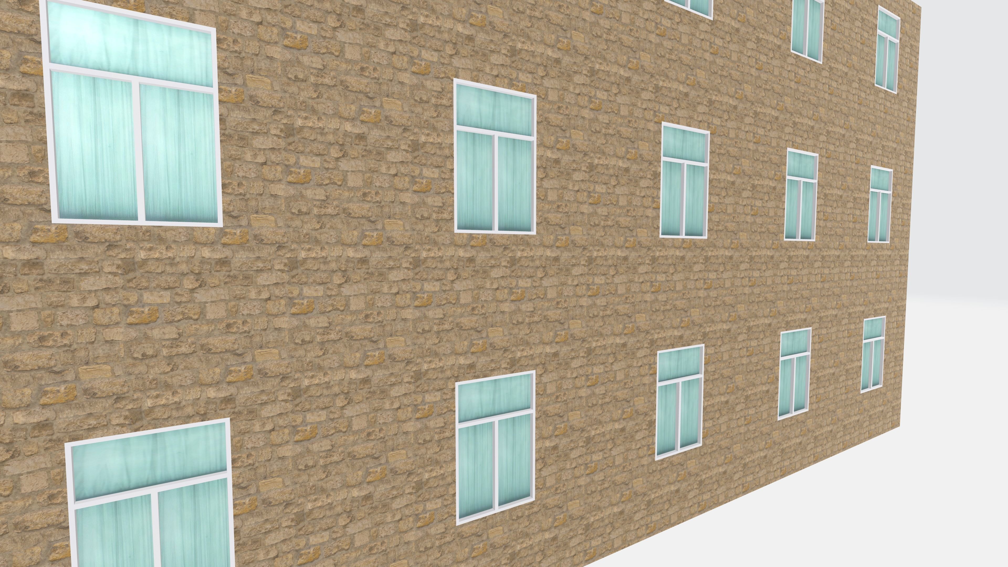 Triple house 3D model Free low-poly 3D model_5