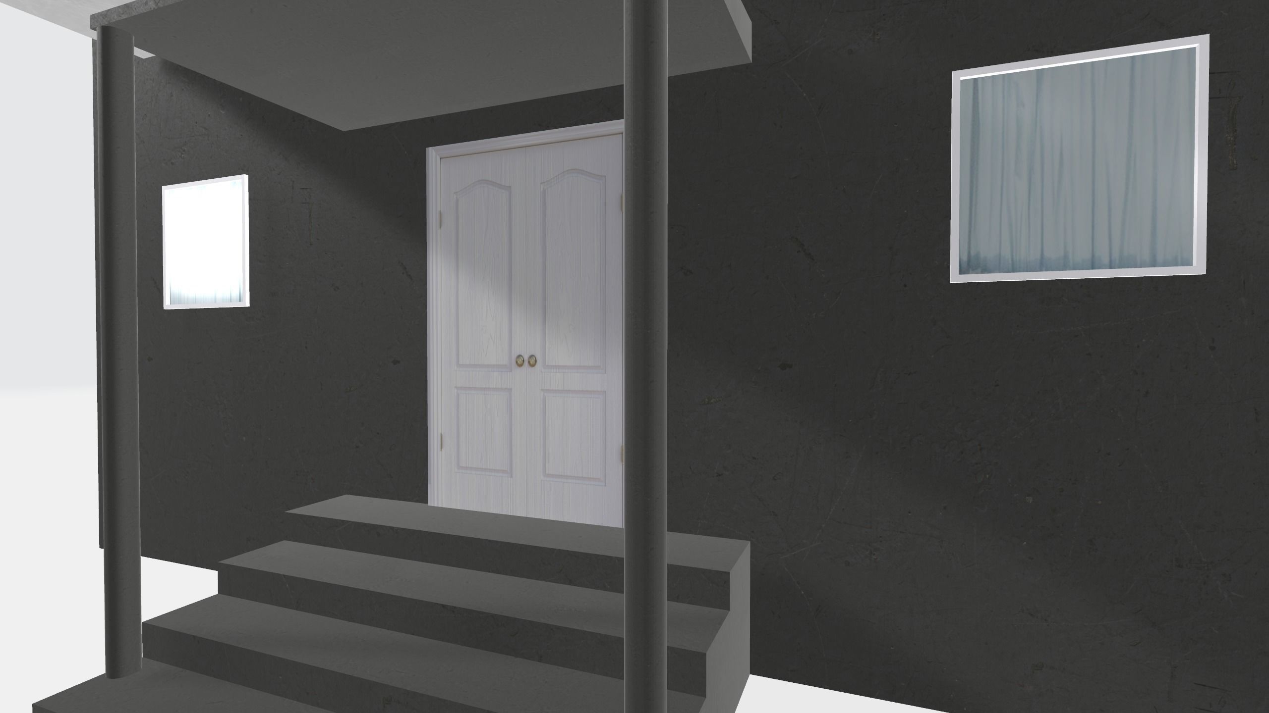 House block building 3D model Free low-poly 3D model_2