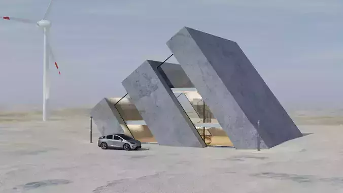Awesome building 3d model Low-poly 3D model