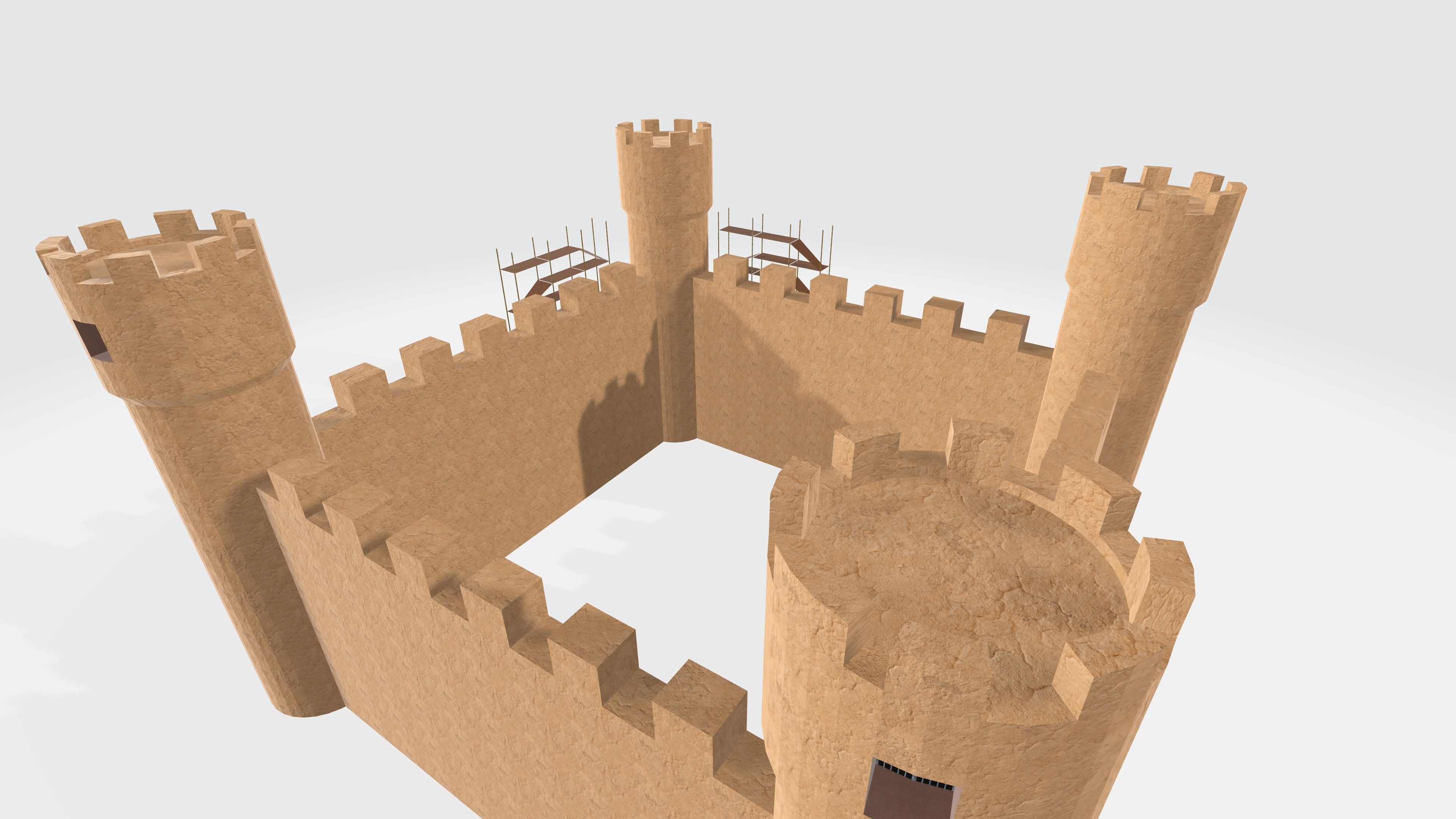 Castle 3D model free Free low-poly 3D model_5