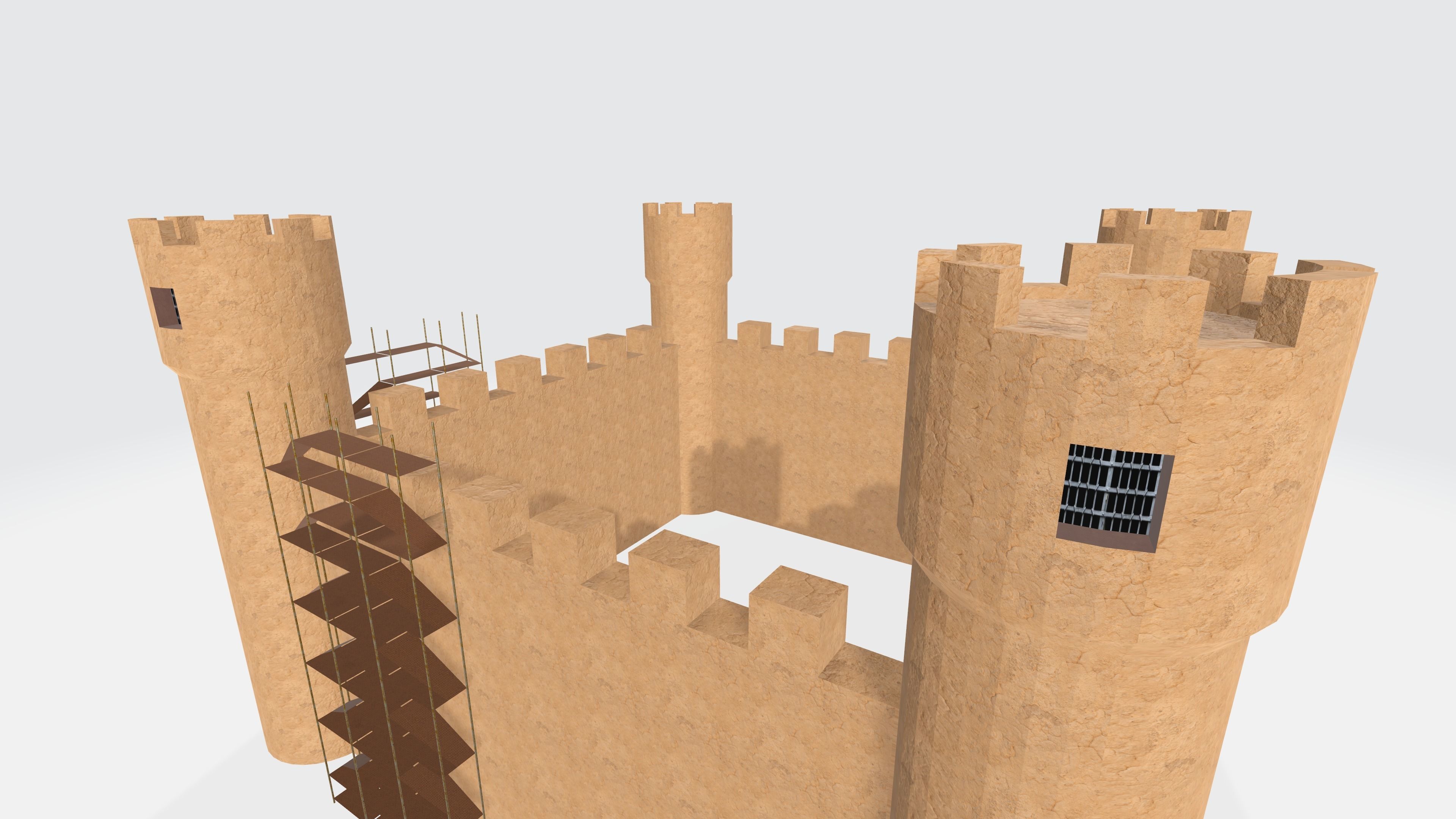 Castle 3D model free Free low-poly 3D model_4