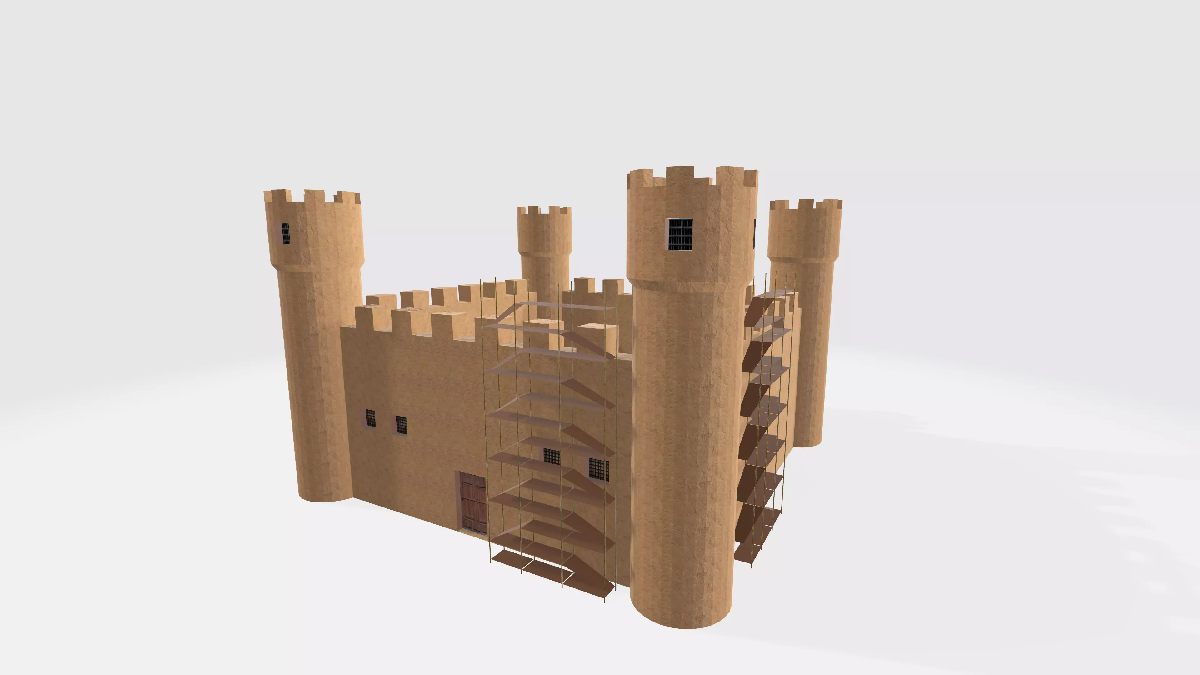 Castle 3D model free Free low-poly 3D model_0