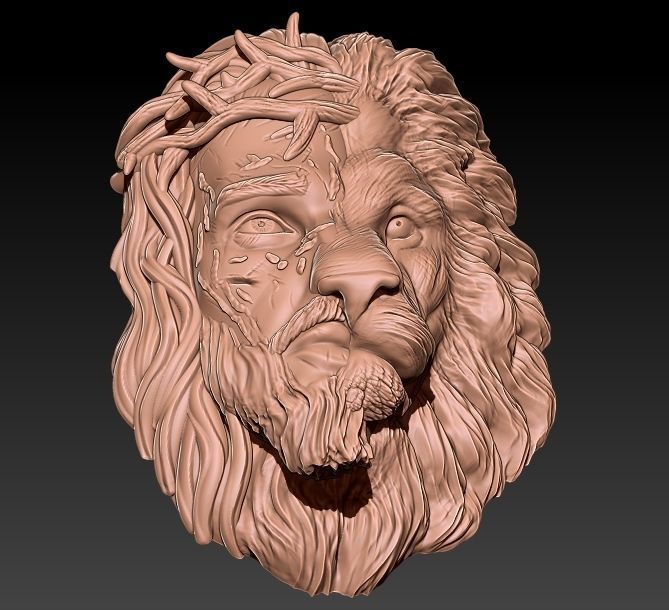 Jesus lion Pendant  3D print model_2