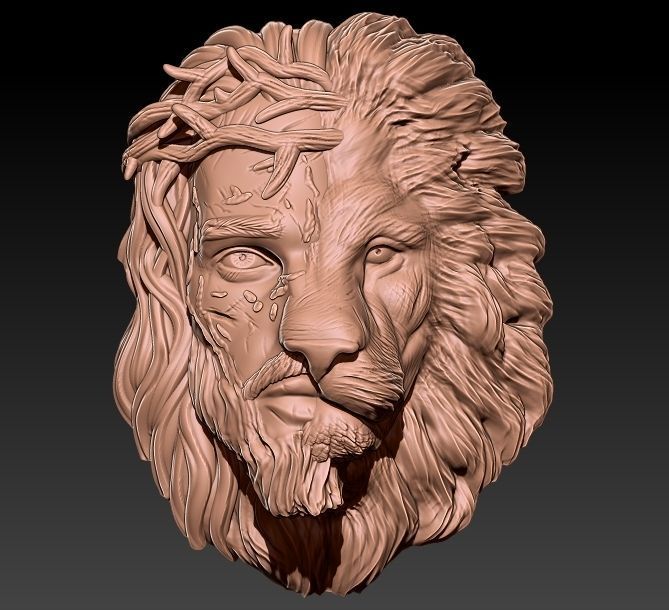 Jesus lion Pendant  3D print model_1